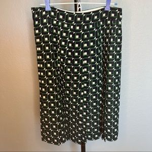 J. Crew Geometric Print Pleated Skirt sz 8